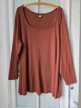Old Navy Rust Ribbed Swing Tunic Top 4X